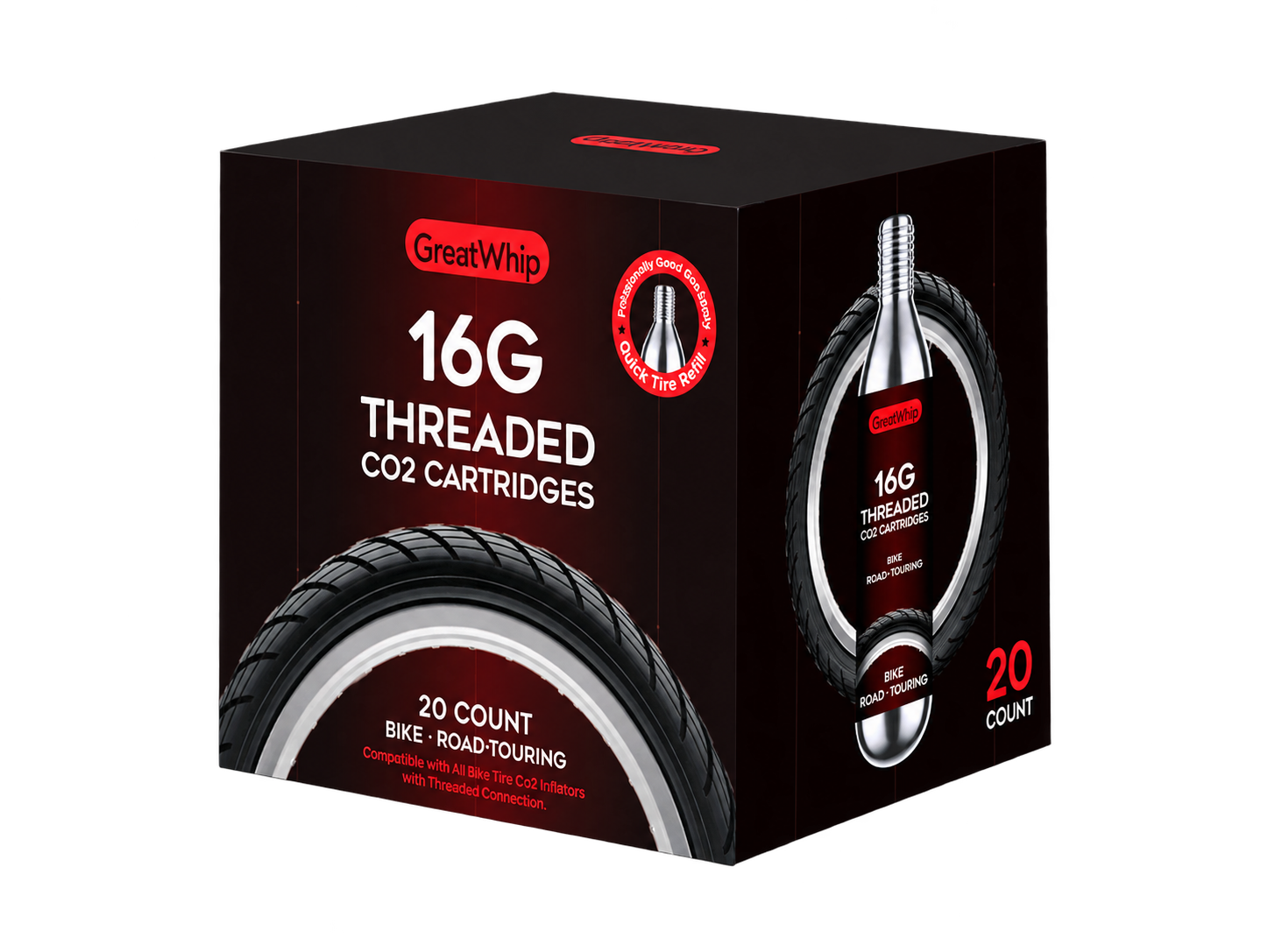 GreatWhip 16g threaded CO2 cartridge pack