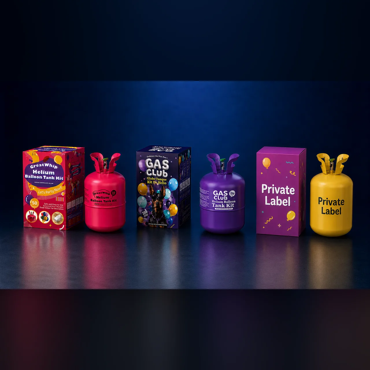GreatWhip, GasClub and private-label disposable helium tank programs